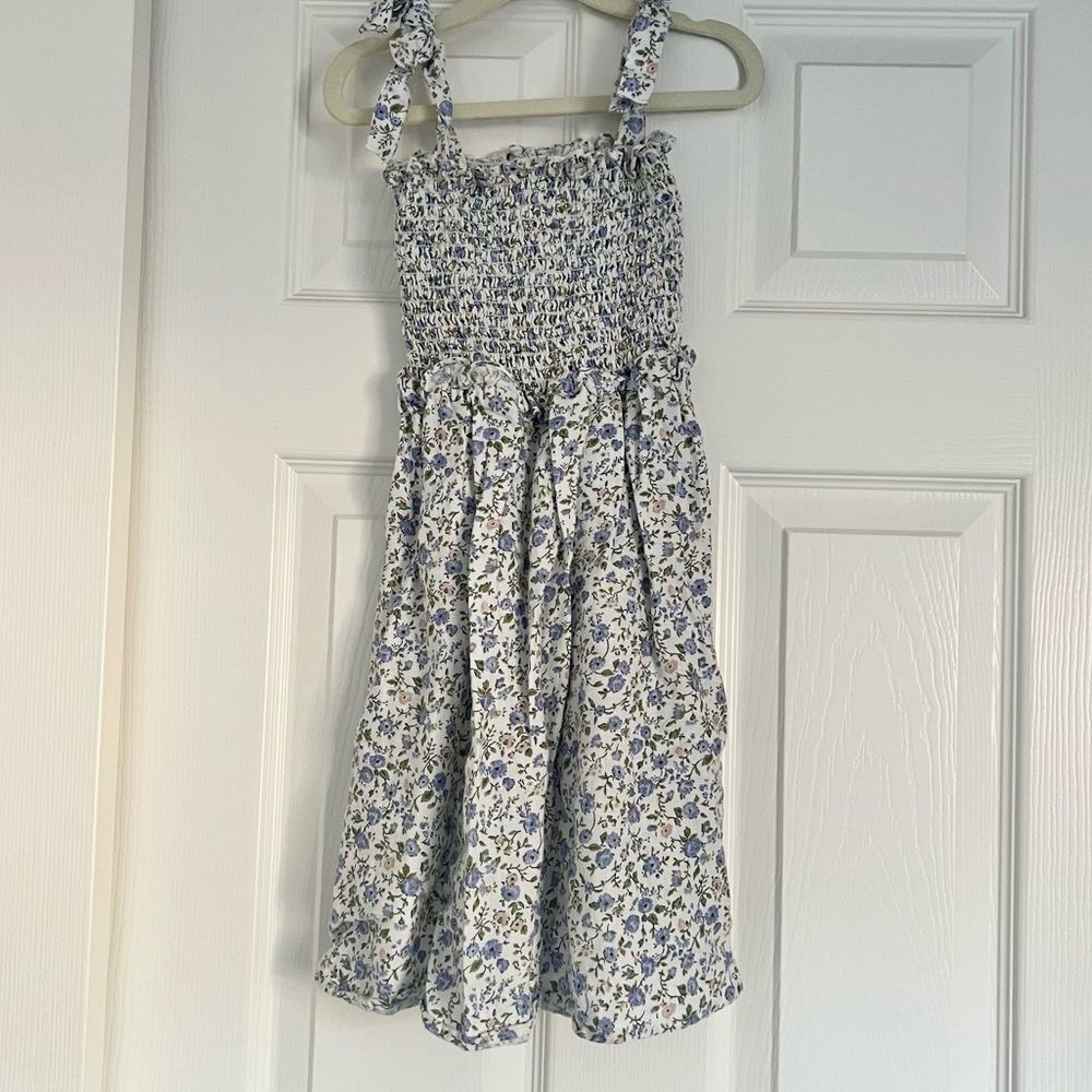 Reformation Kids Dawson Linen Dress Pixie Blue Size 8 EUC (runs small)